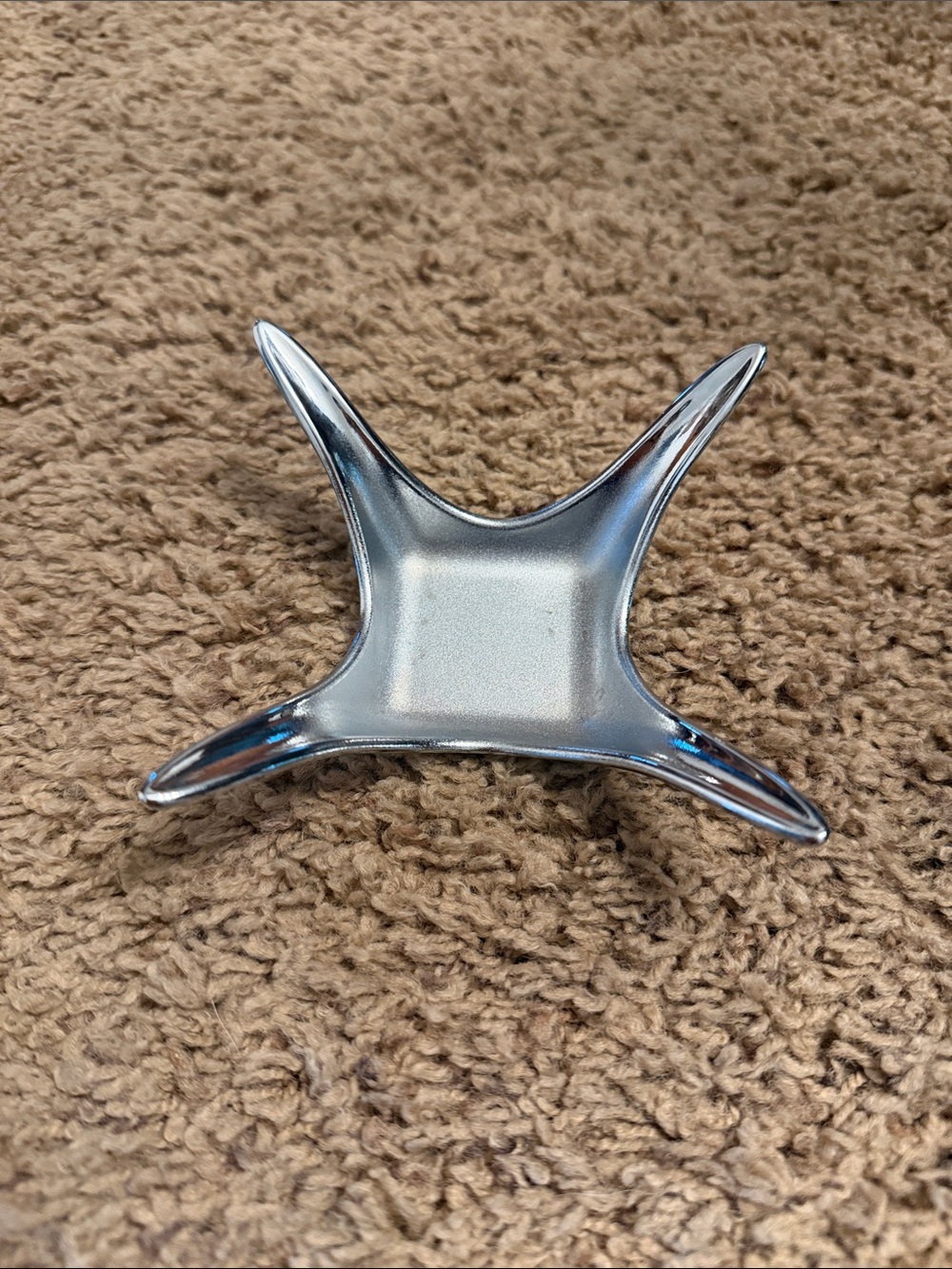 Modern Chrome Star Trinket Dish - Silver